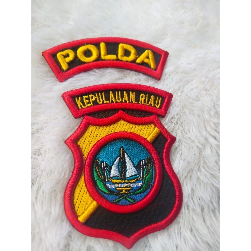 LOGO POLDA KEPULAUAN RIAU BORDIR TIMBUL 3D, ATRIBUT POLRI BORDIR TIMBUL