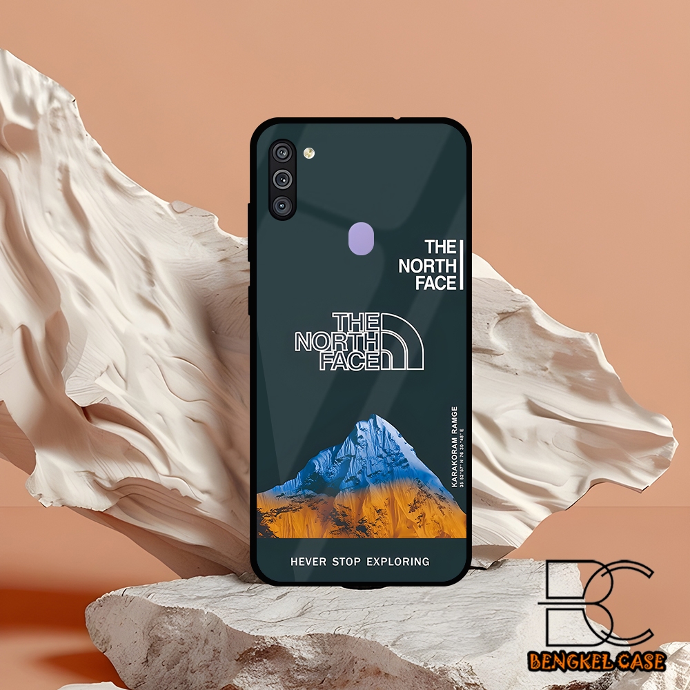 (BS100) Case Kilau Samsung M11 Casing Hp Samsung Pelindung Smartphone Motif THE NORTH FACE