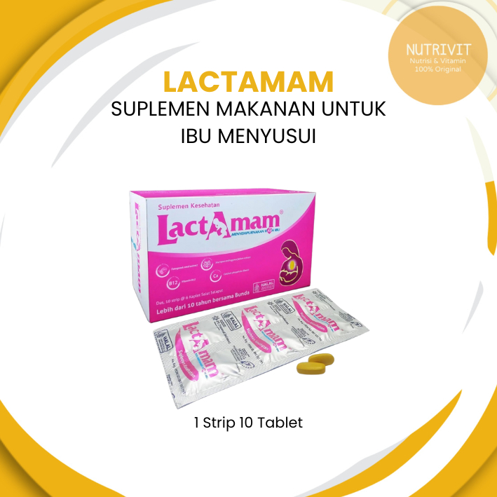 LACTAMAM (Pink) Tab 6's - Membantu melancarkan ASI, suplemen menyusui - Per Strip