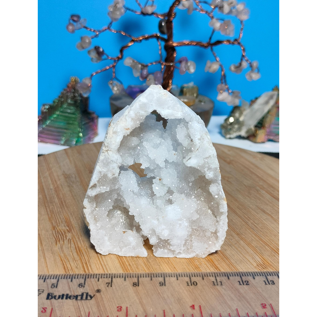 Clear Quartz Druzy Geode Agate Marocco point (27)