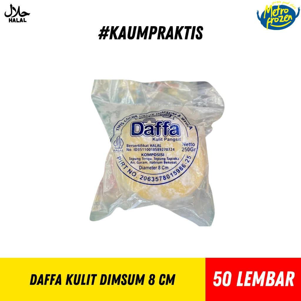 DAFFA Kulit Dimsum Kecil Diameter 8cm isi 50 Lembar