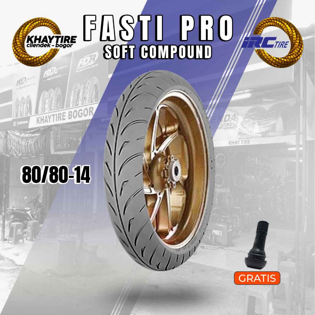 Sepasang/Satuan Ban Motor Matic IRC FASTI PRO Ring 14 Tubeless