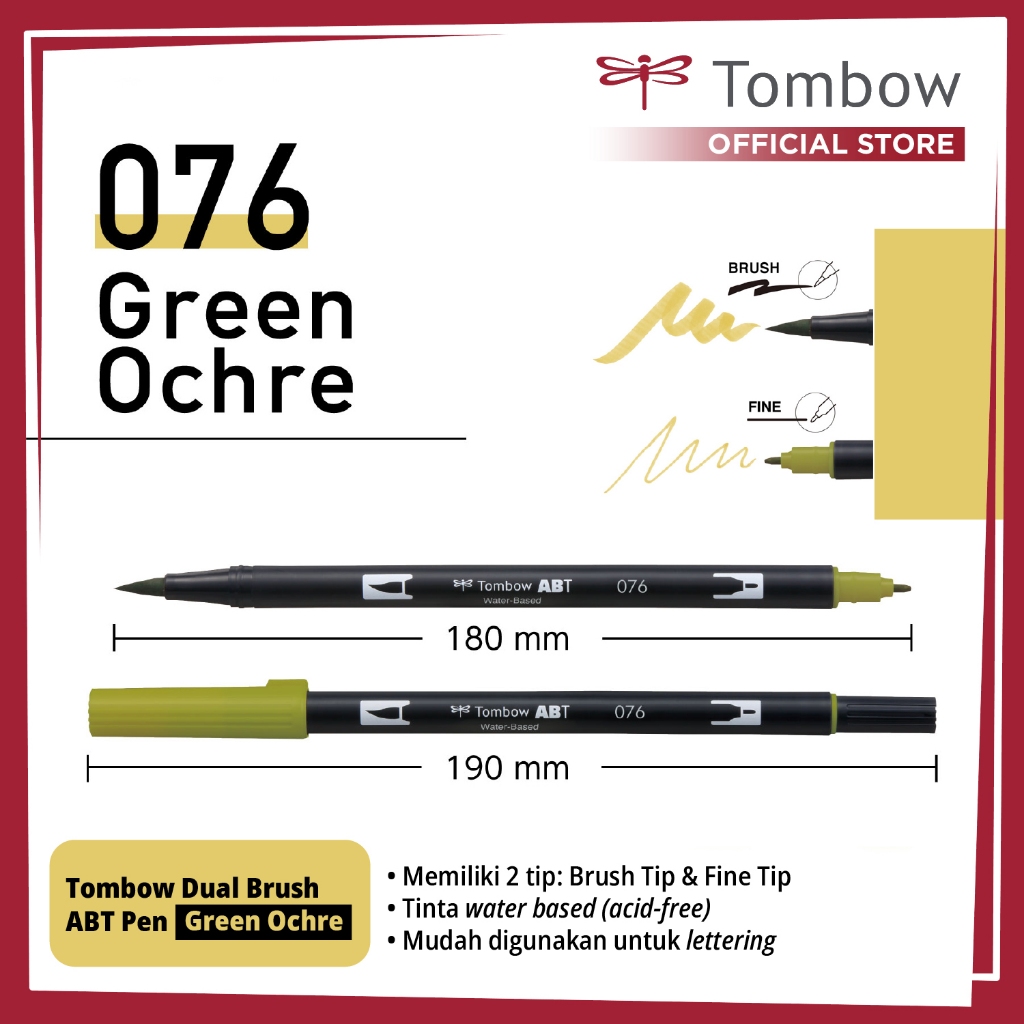 

Tombow Dual Brush ABT Pen Green Ochre