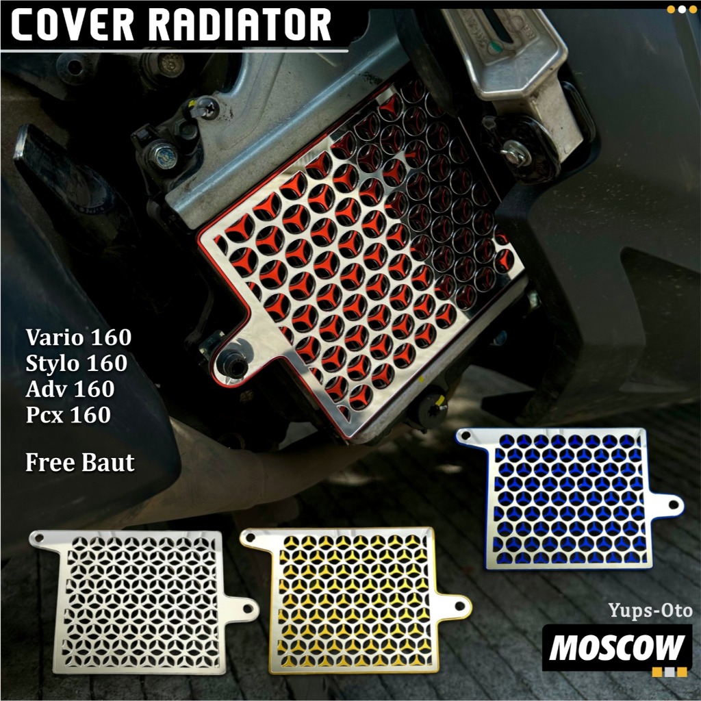 COVER RADIATOR VARIO 160 ADV 160 PCX 160 STYLO 160 ORIGINAL MOSCOW TUTUP RADIATOR TAMENG RADIATOR AK