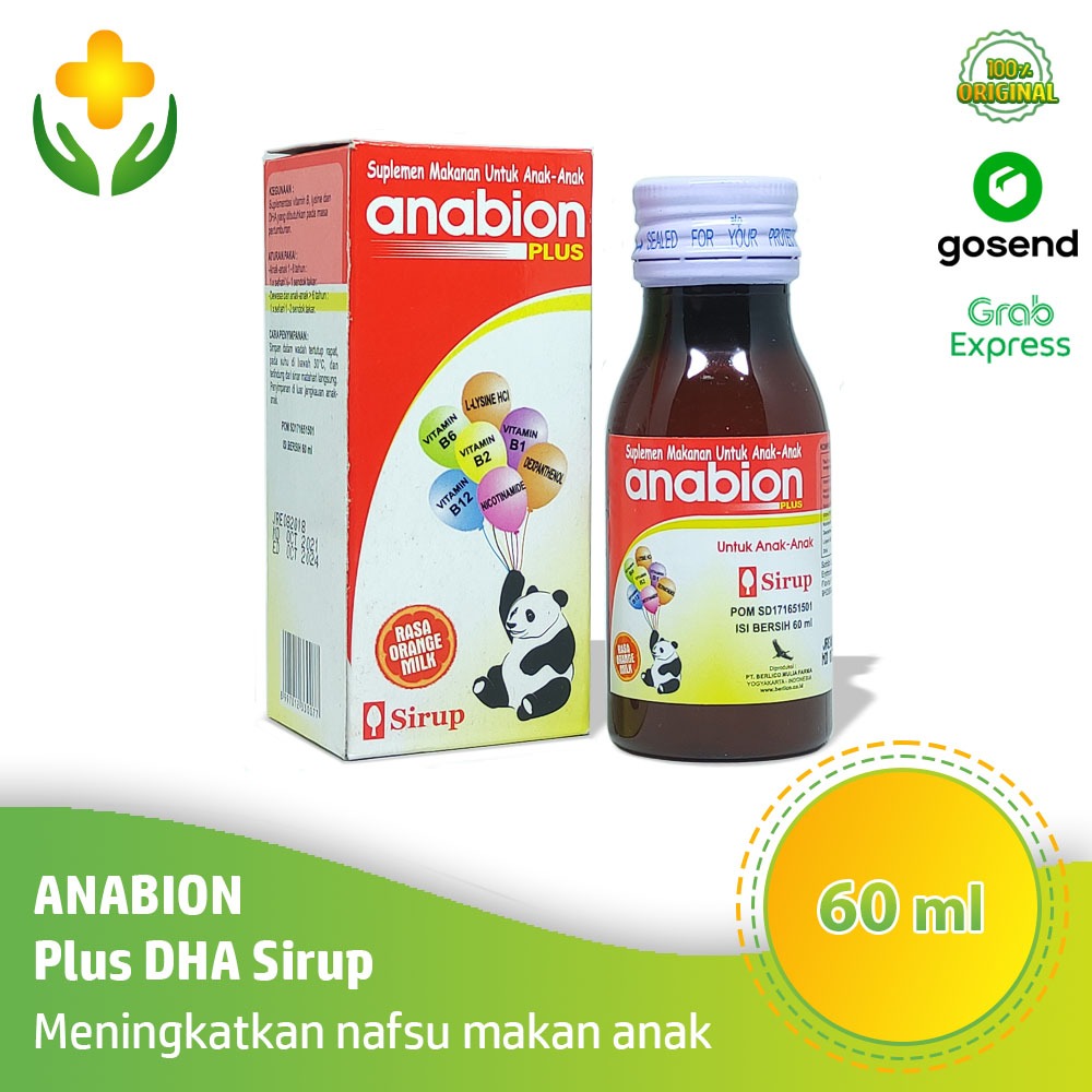 Anabion Plus DHA Sirup 60 ml Vitamin Nafsu Makan Anak Anabion Orange