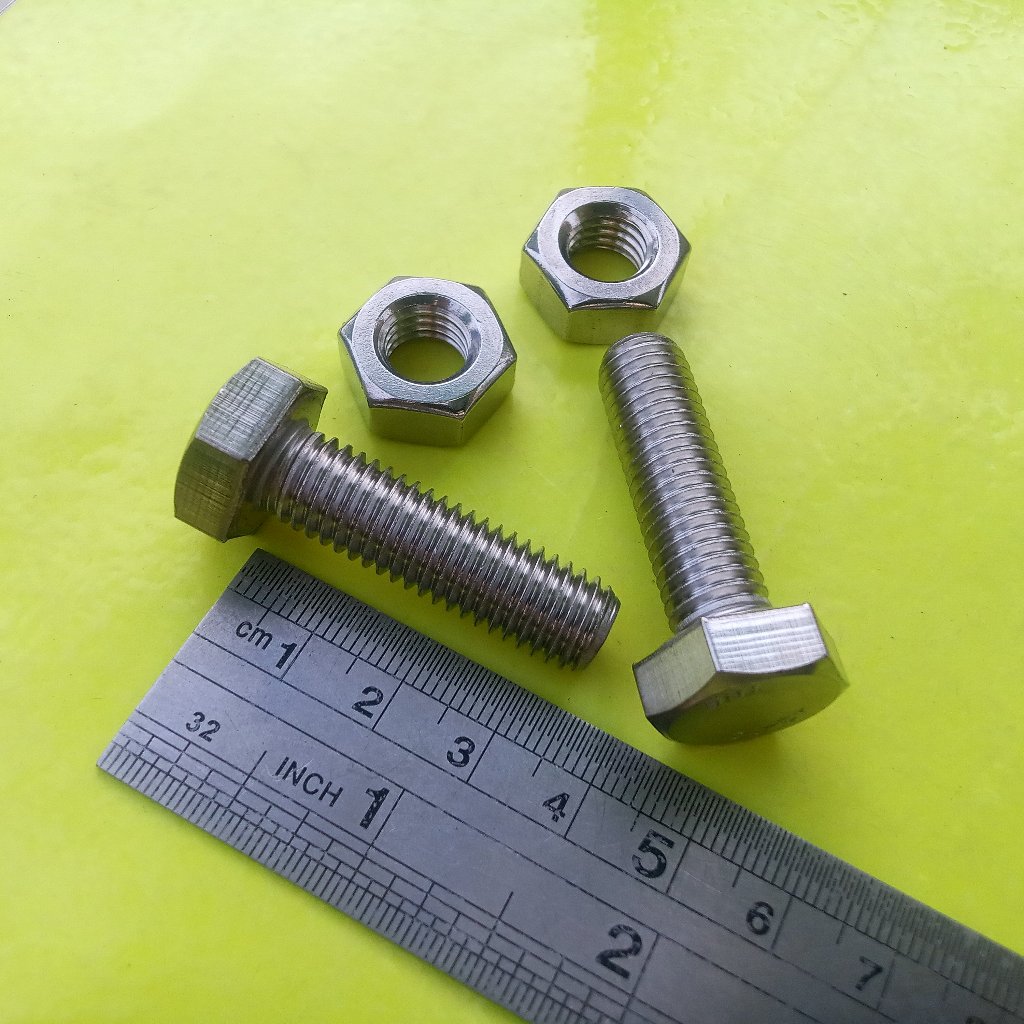 BAUT STAINLESS M12 X 70 / BAUT 19 KUNCI 19 / BAUT SS M12 X 70 SUS 304 / BAUT M12X70 STAINLESS STEEL 