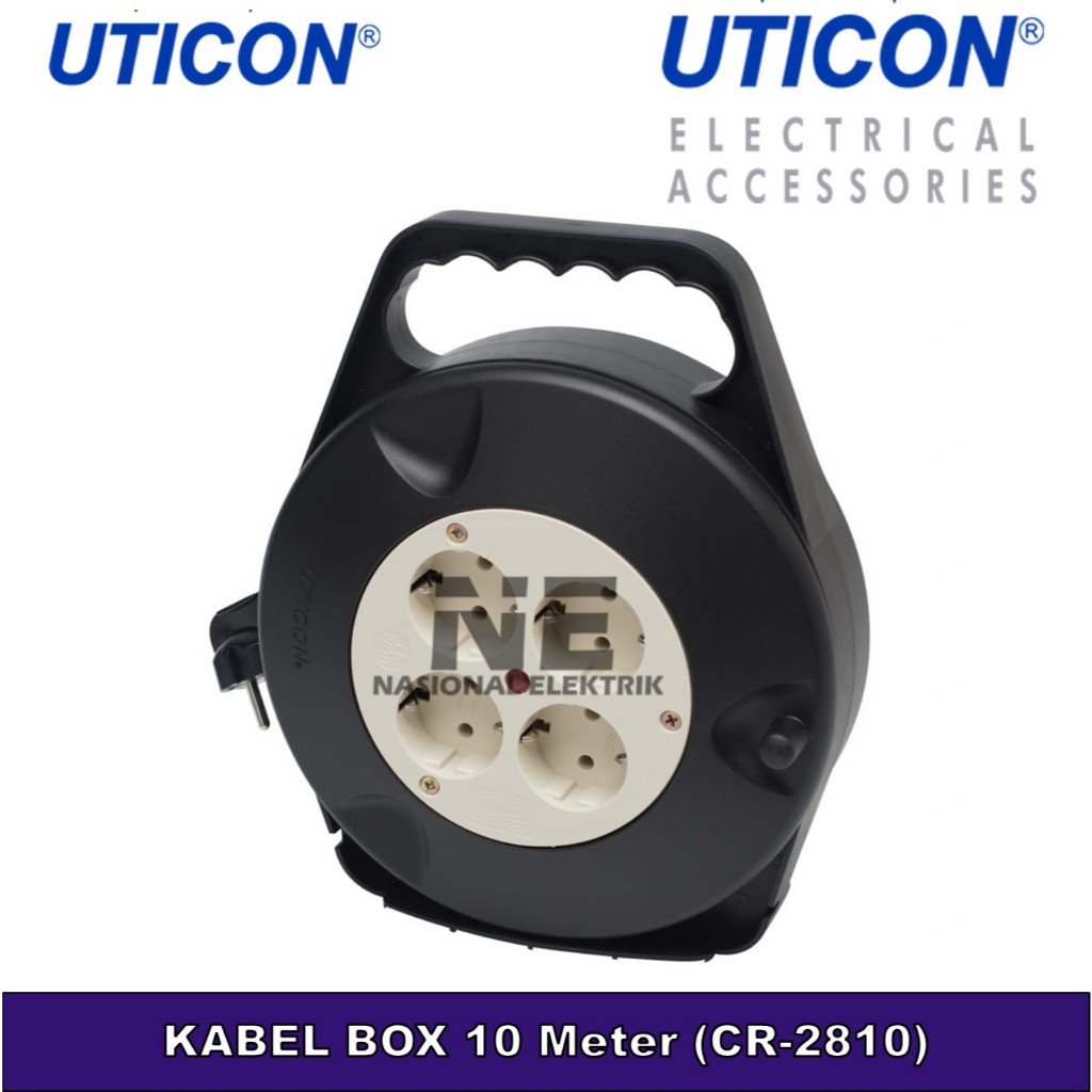 UTICON CR-2810 KABEL ROLL 10M + PENGAMAN SOKET / Kabel Roll Uticon