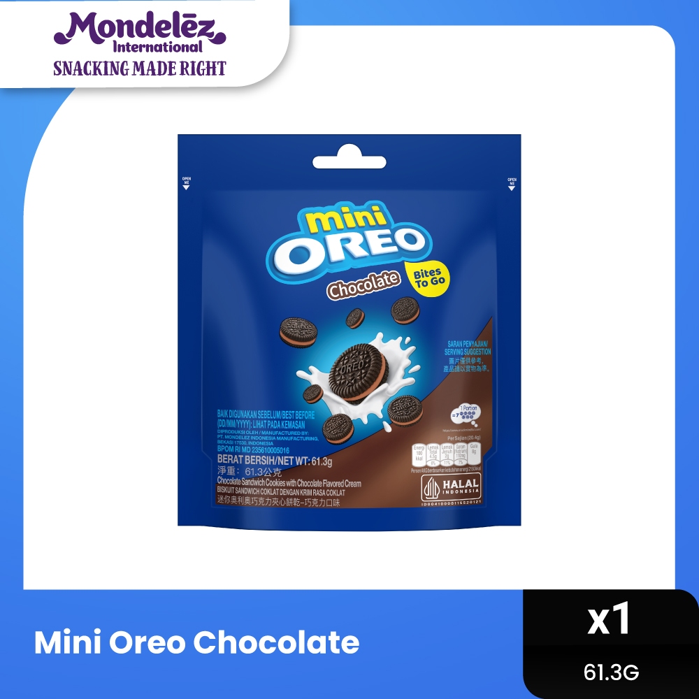 

Mini Oreo Biskuit Chocolate 61.3g Untuk Piknik