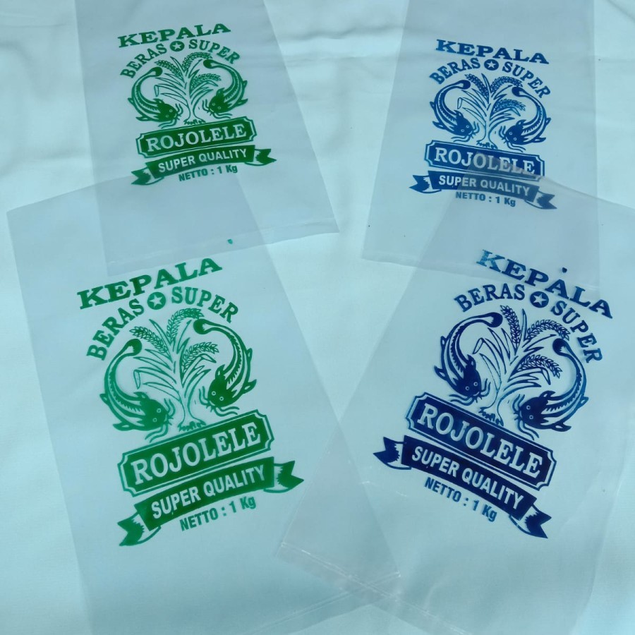 Sablon Plastik Beras Kemasan 1 kg Custom Sablon Tebal 05