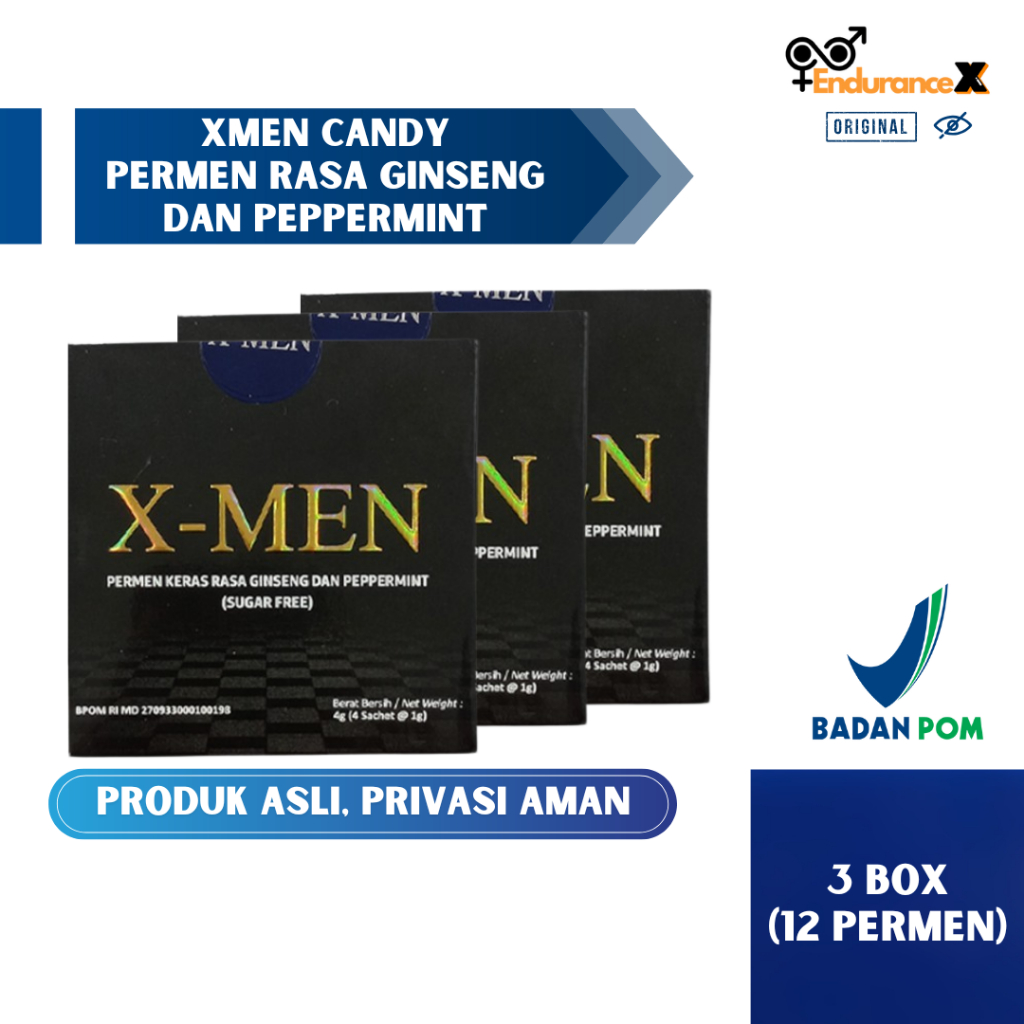 XMEN Candy 3 Box (Hemat) - Permen XMEN Penambah Stamina Pria Perkasa X Men Candy XMEN Original BPOM