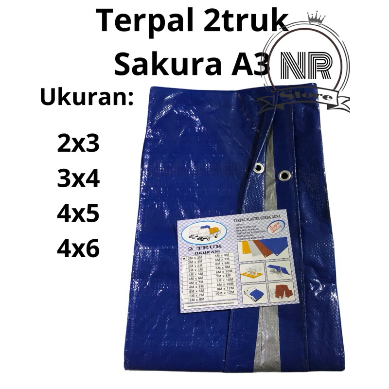 Terpal Sakura 2truk A3 Ukuran 2x3 3x4 4x5 4x6 Terpal tenda Terpal Kolam Terpal mobil Terpal jadi Ter