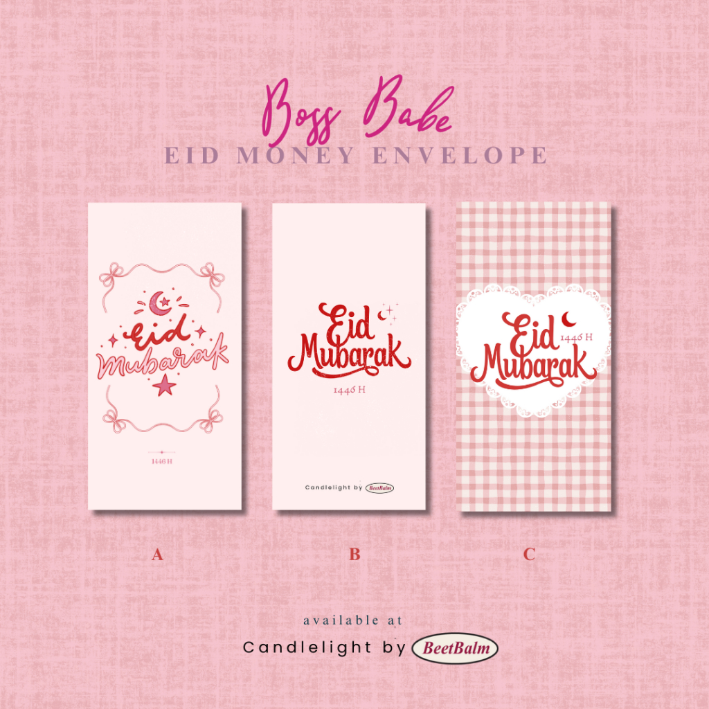 

Boss Babe Eid Money Envelope - Coquette Edition (1 Pack = 3 Pcs) | Amplop Lebaran Feminine & Classy