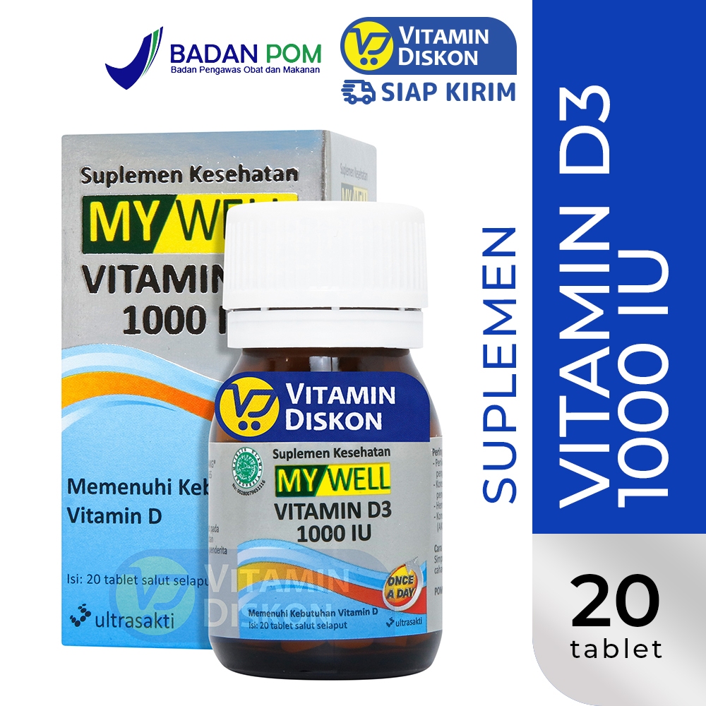 MYWELL VIT D3 1000 IU ISI 20 TABLET | Vitamin D3, Daya Tahan Tubuh