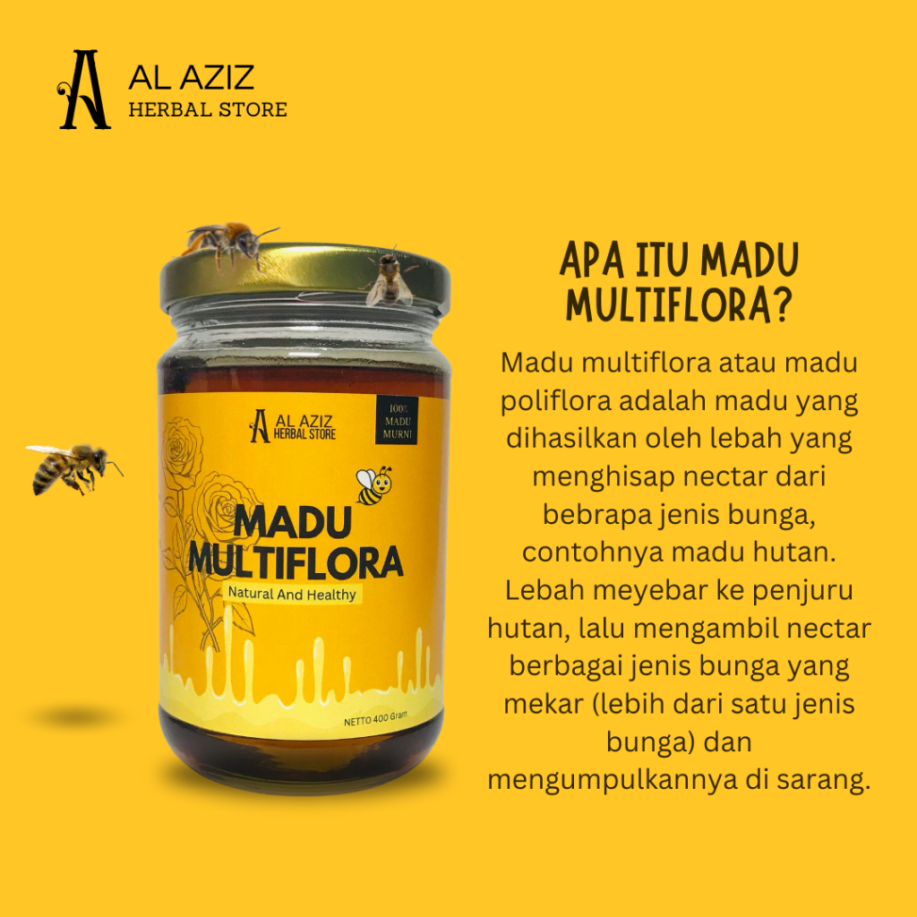 

Ygshop17 Madu Murni Asli Nektar Multiflora 400 Gram Grade A 100% Alami Pure Natural Raw Honey