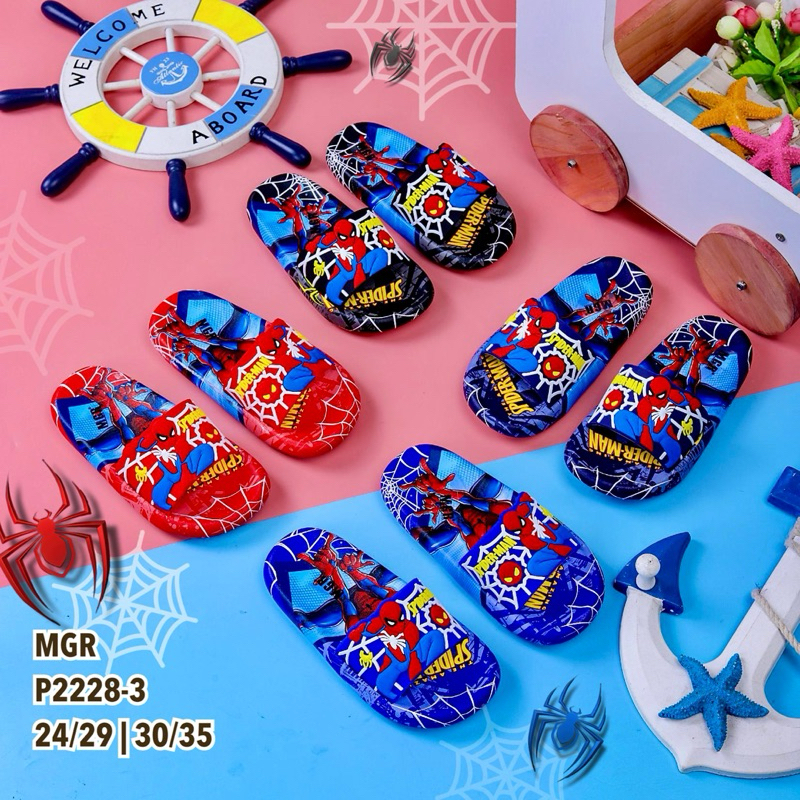 [NEW] Sandal Selop Karet Anak Cowok Laki Spiderman Toy Story Keren Empuk Premium Super Impor MGR Mok