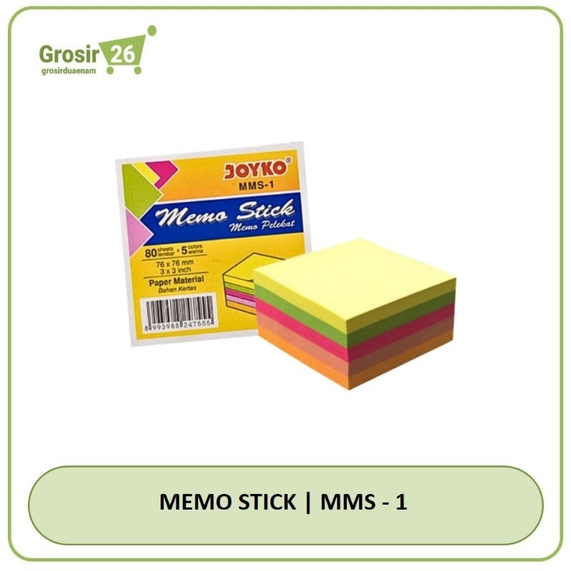 

(1 set) index mark / penanda kertas / pembatas buku / memo stick notes joyko mms-1 ukuran 3 x 3 inc