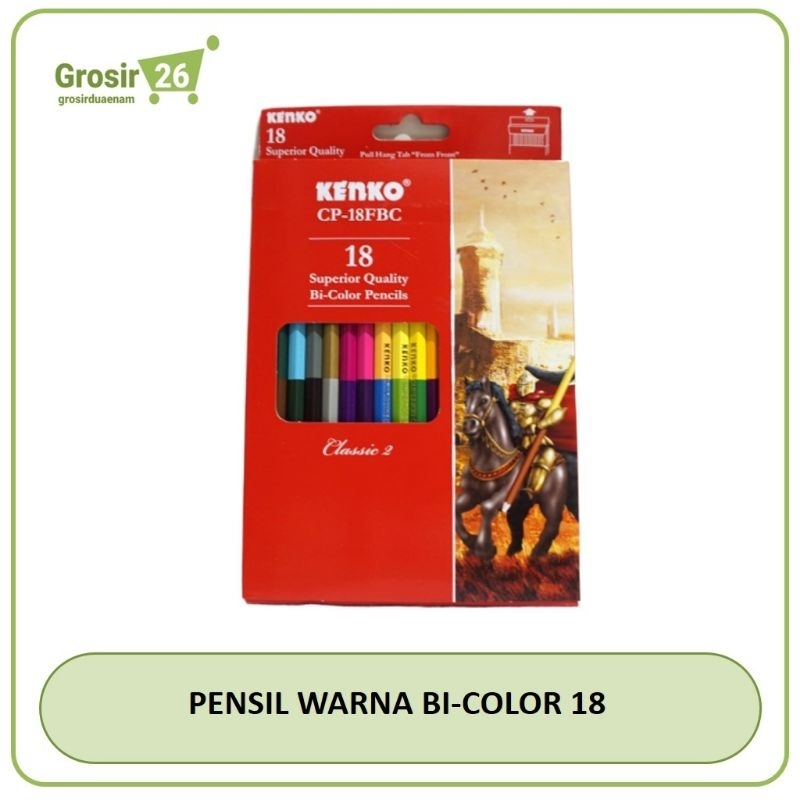 

(1 set) pensil warna mewarnai / coloring pencil / kelir klir kayu bi-color kenko 36 warna cp-18fbc