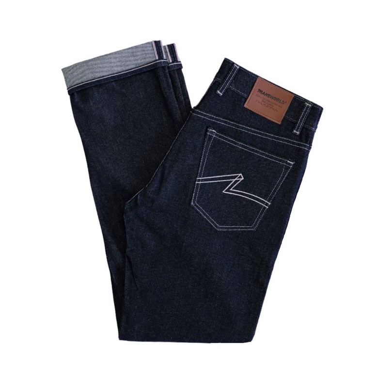 KODE E33B Transworld Celana Denim Selvedge Accent 15 OZ Kaku Black Indigo Art Kasta
