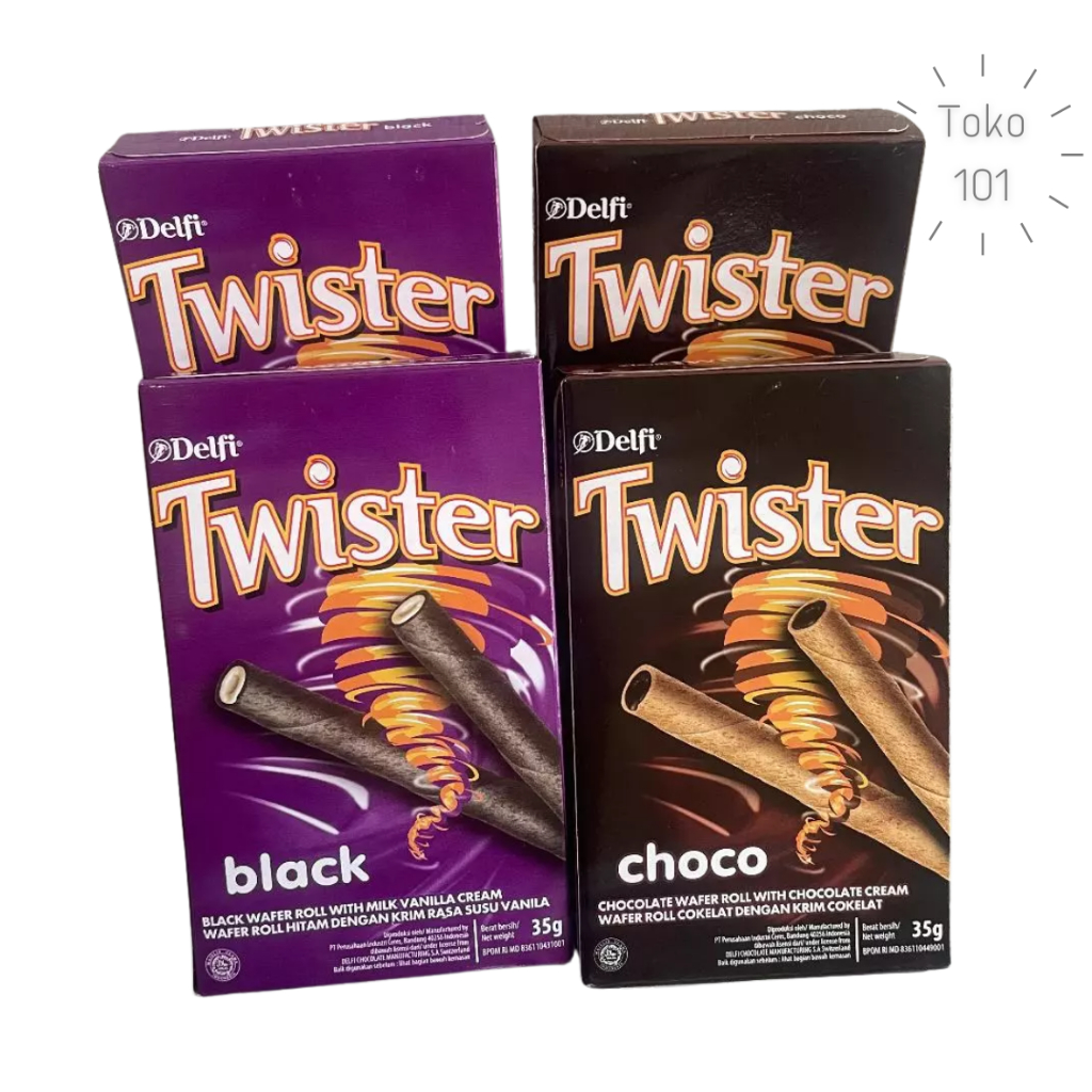 

Delfi Twister Black Vanilla - Choco Chocolate Wafer Roll Coklat 35 gr