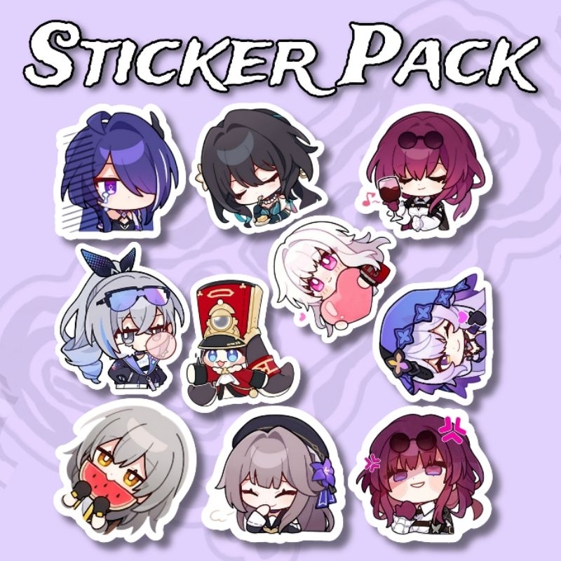 

Sticker Honkai Star Rail Chibi Cute Anime Pack isi 10 pcs vinyl waterproof