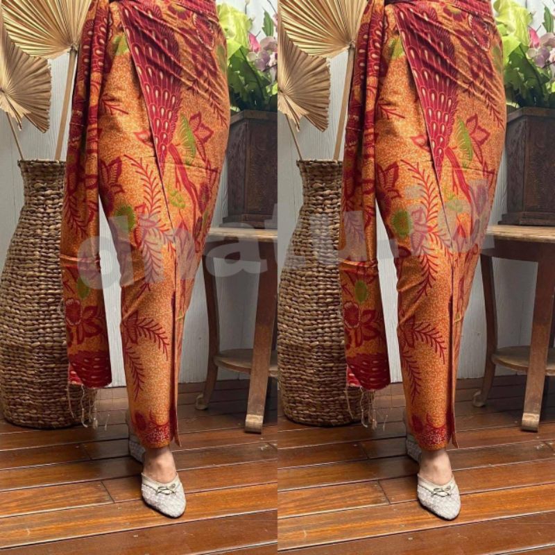 kamen lembaran set selendang atbm motif abstrak kopi