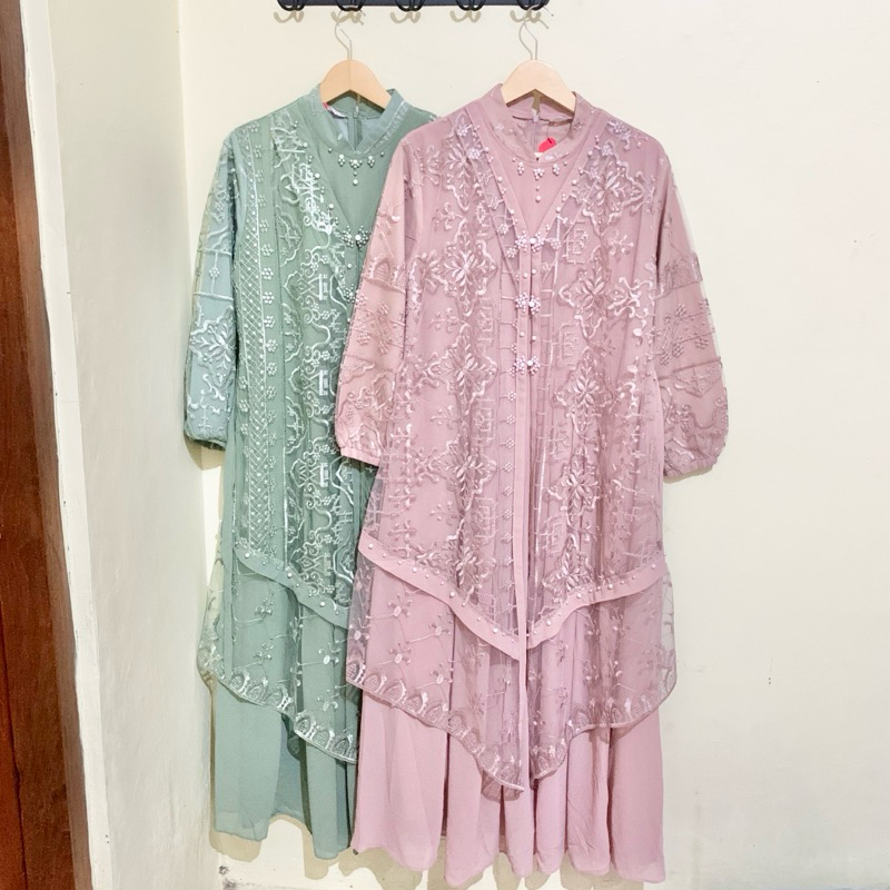 Gamis Rompi - Dress Rompi YSV premium - Gamis Brukat brokat gamis brokat YSV