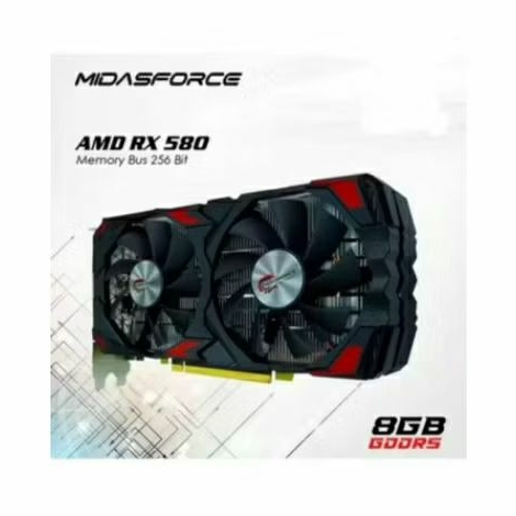 VGA Midasforce AMD RX 580 8GB GDDR5 256 BIT