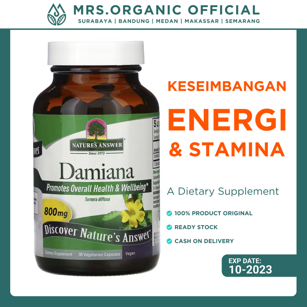 Vitamin Suplemen Damiana 400 mg Natures Answer 90 Kapsul