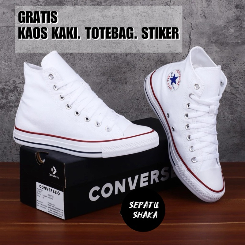 Sepatu Converse Original Hight All Star Putih White BNIB | Sepatu Sekolah Converse Klasik White Ori