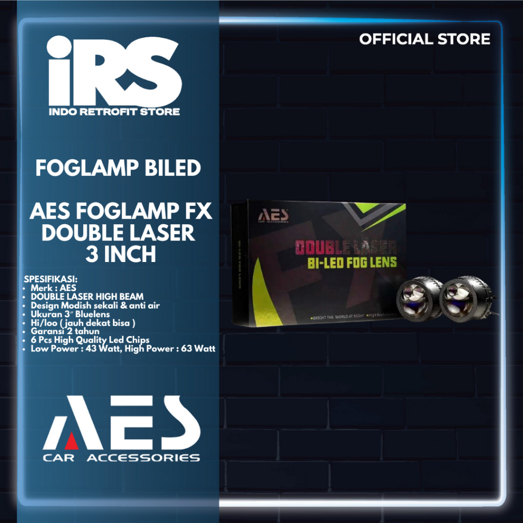 AES PROJECTOR FOGLAMP FX DOUBLE LASER 3 INCH