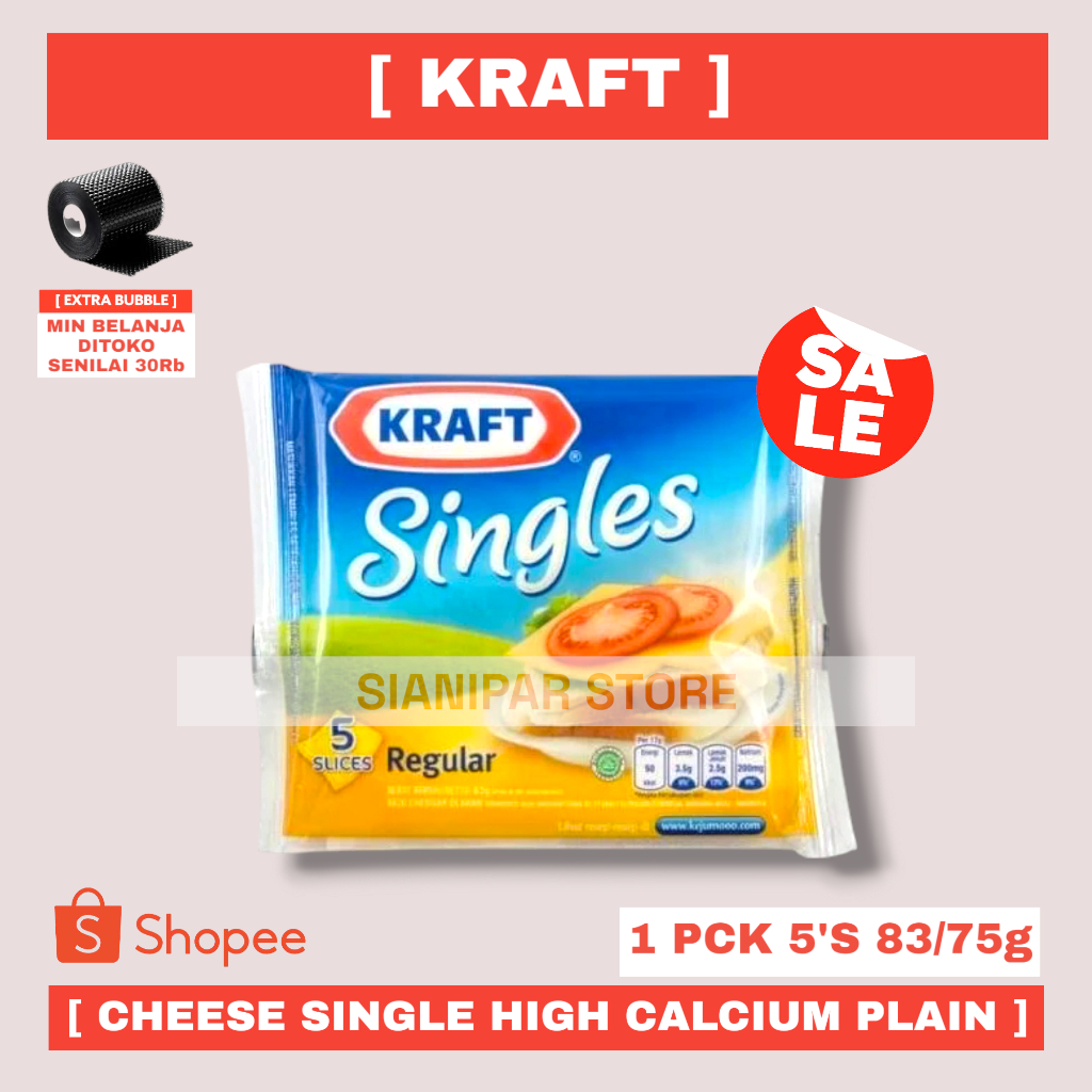 

KRAFT CHEESE SINGLE HIGH CALCIUM 5'S PLAIN PCK 83/75g