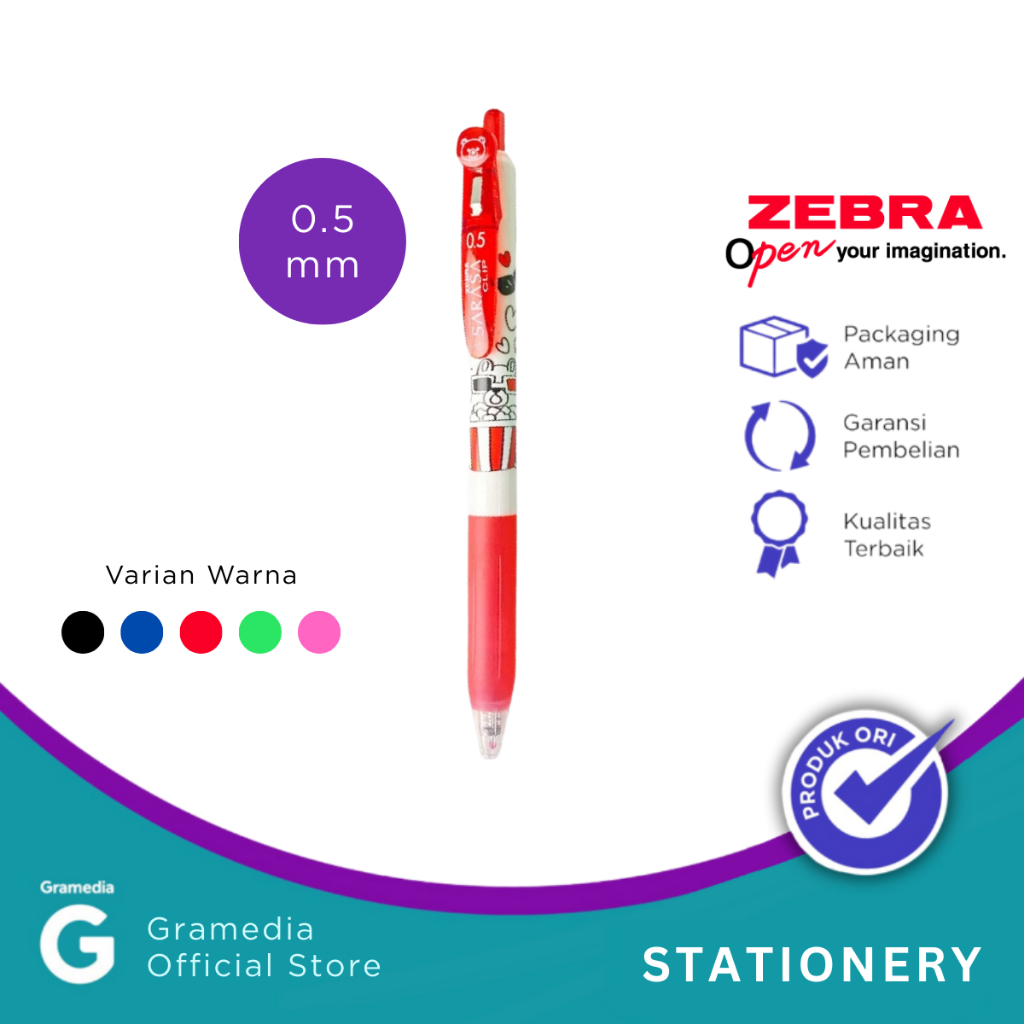 

Zebra Sarasa Clip 05 Single Bear Red