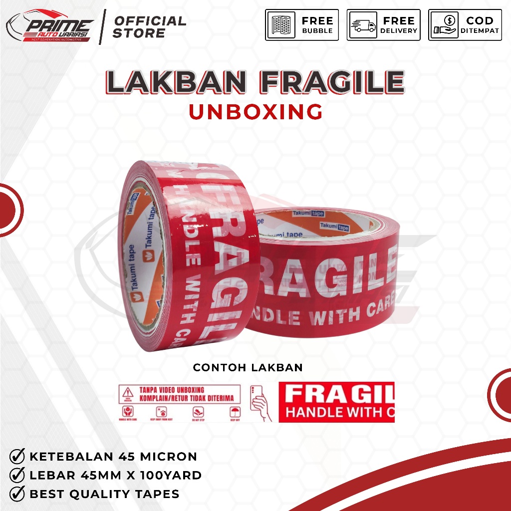

Lakban Fragile Jangan dibanting Merah 100 Yard