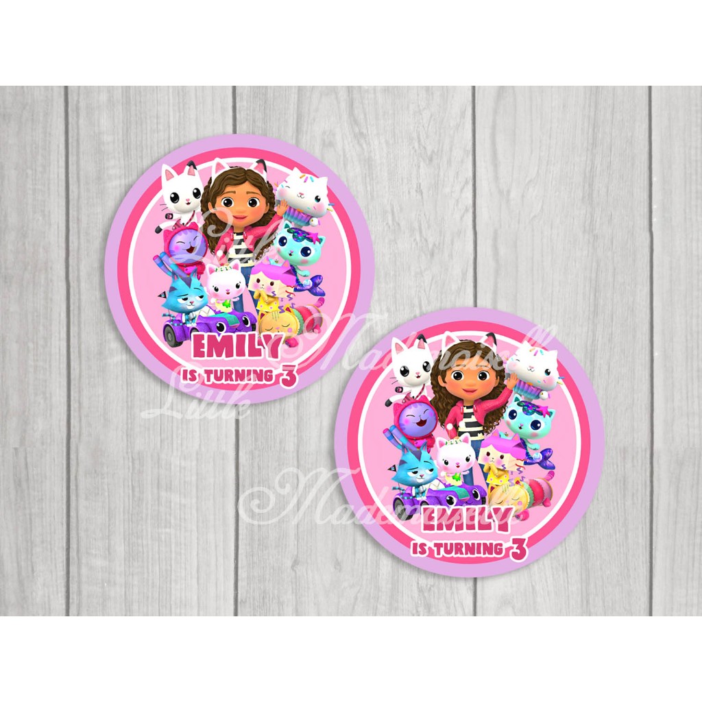 

Label Stiker ulang tahun Gabby dollhouse