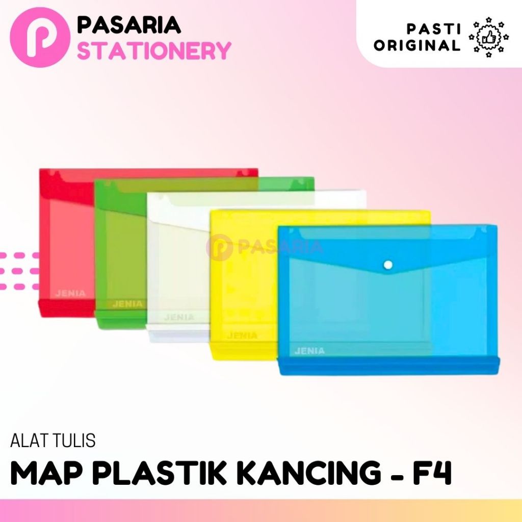 

Map Plastik Kancing Folio (F4) Cetetan Banyak Warna