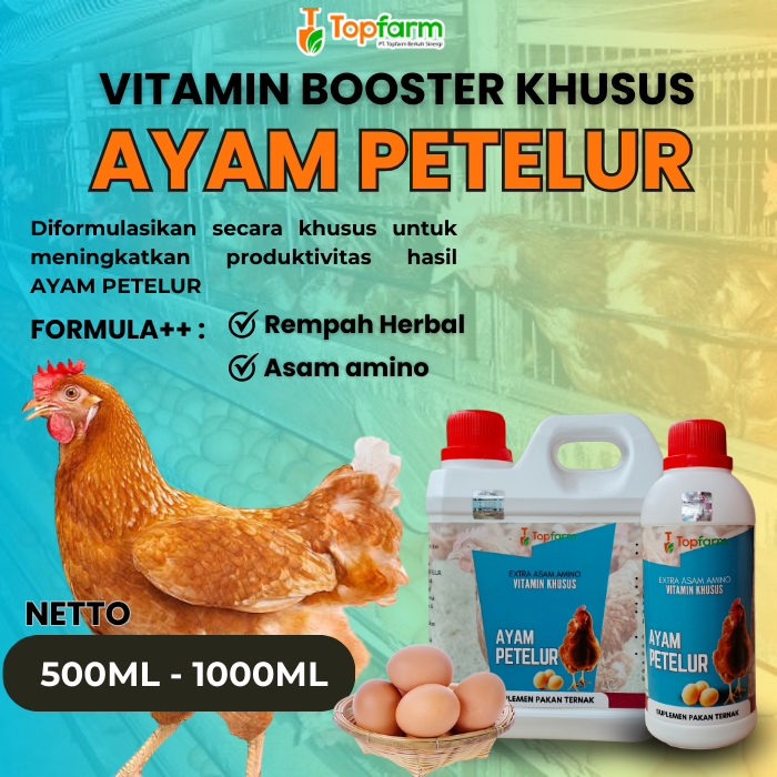 Vitamin Booster Ayam Petelur 500ML-1LITER/ Vitamin Produktifitas Ayam Petelur/ Vitamin Ayam Petelur/