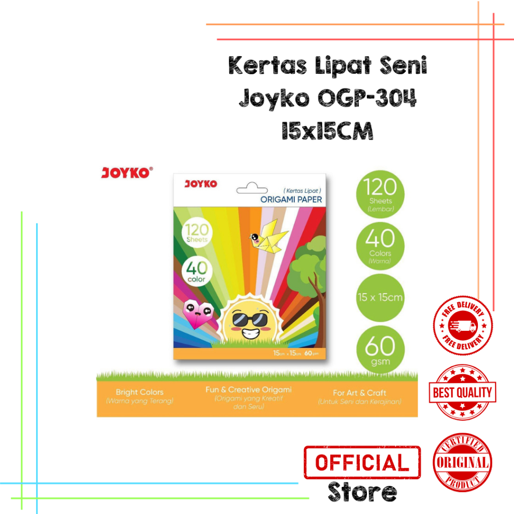 

Origami Paper Kertas Lipat Seni Joyko OGP-304 15x15 cm