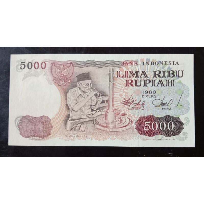 UANGKUNO 5000 RUPIAH ASAH INTAN THN 1980