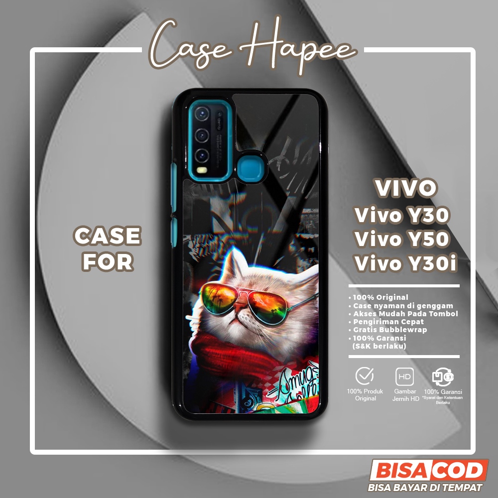 Case Vivo Y30 Y50 Y30i Casing Vivo Y30 Y50 Y30i [MEOW] Casehapee Case Glossy Case Aesthetic Custom C