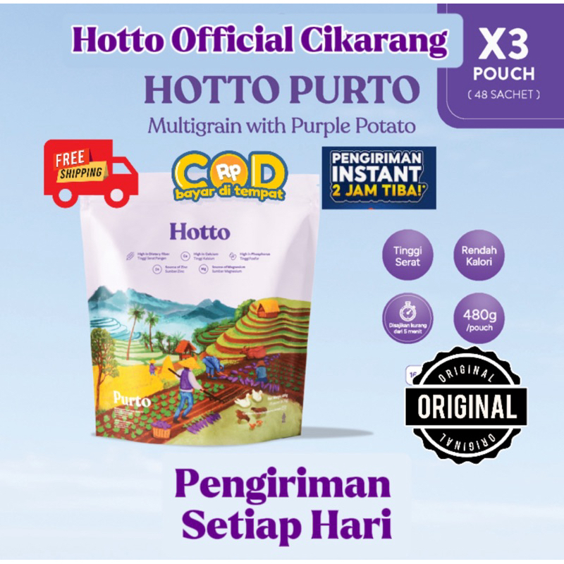 

Hotto Purto Multigrain (Meal Replacement) 3 Pouch Isi 48 Sachet Original
