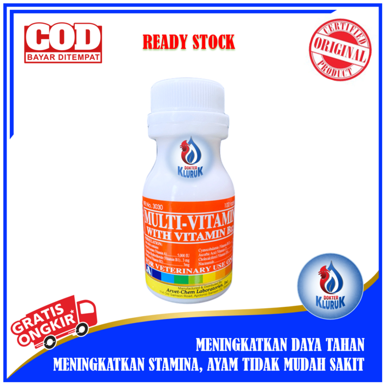 Multivitamin Ayam Filipina Arvet - Champ 100 Tablet