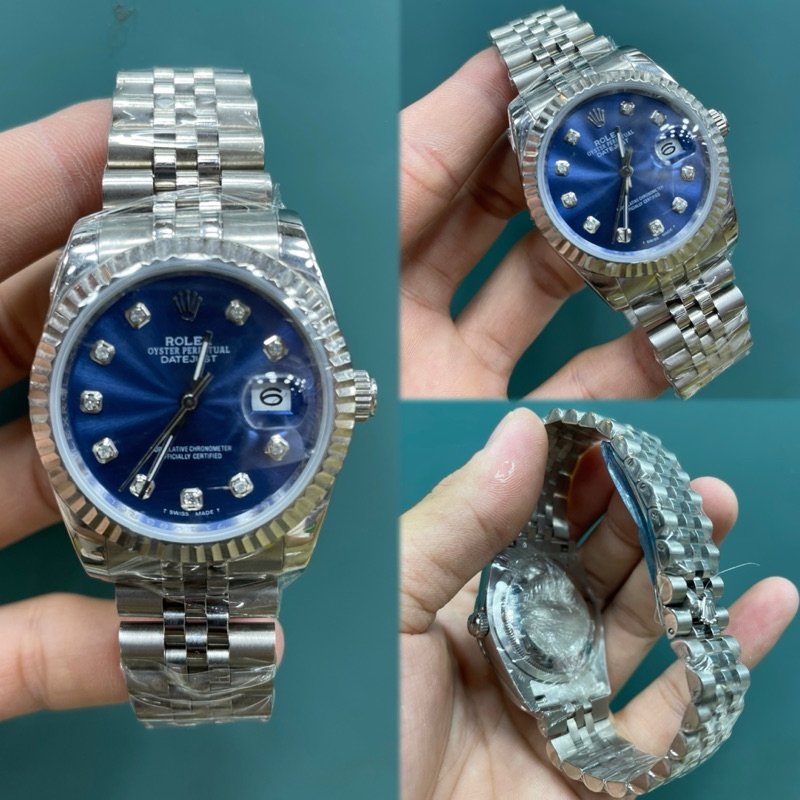 JAM TANGAN WANITA ROLEX 36mm DATEJUST SILVER BIRU AUTOMATIC JAPAN AAA #Jamtanganwanita #Jamtangancew