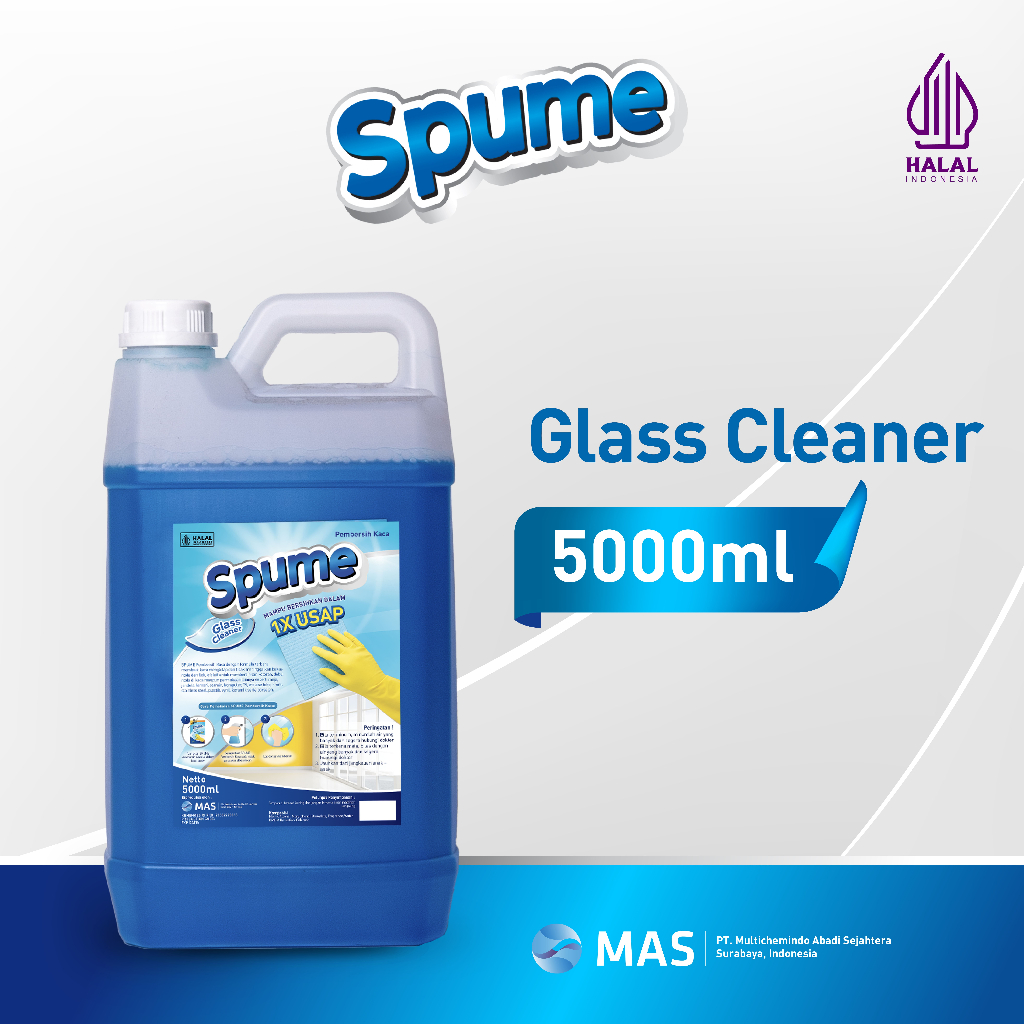 Spume Glass Cleaner cairan pembersih kaca meja 5L 5000ml 5 Liter refill