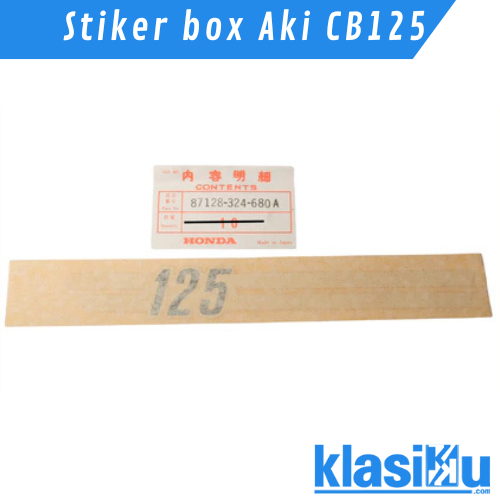 Stiker Bok Box Aki Honda Cb125 Cb125S Cb125S0 Cb125 So Kanan Original