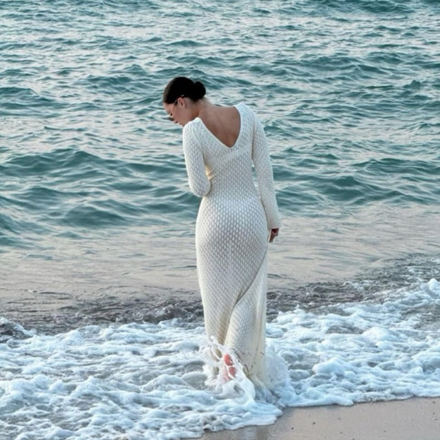 Zermatt Outer Beach Dress bikini luaran baju renang cover up long maxi terusan rajut knit summer swi