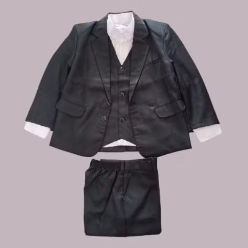 Setelan Jas Anak Laki-laki Hitam Putih