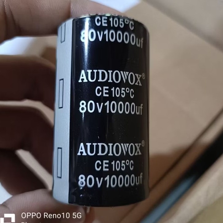 Capasitor elco 80v 10000uf Audiovox hitam original elko 10000uf 80volt