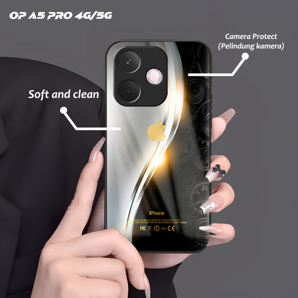 Softcase Kaca OPPO A5 PRO 4G/5G Terbaru Casing Handphone-Pelindung Handphone OPPO A5 PRO 4G/5G Sentr