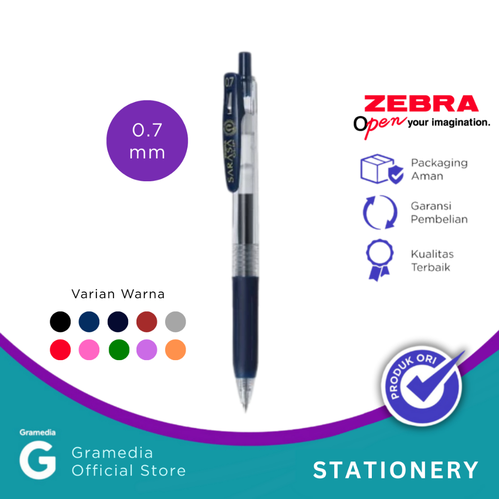 

Zebra Sarasa - Pulpen Clip 0.7 Warna Blue Black
