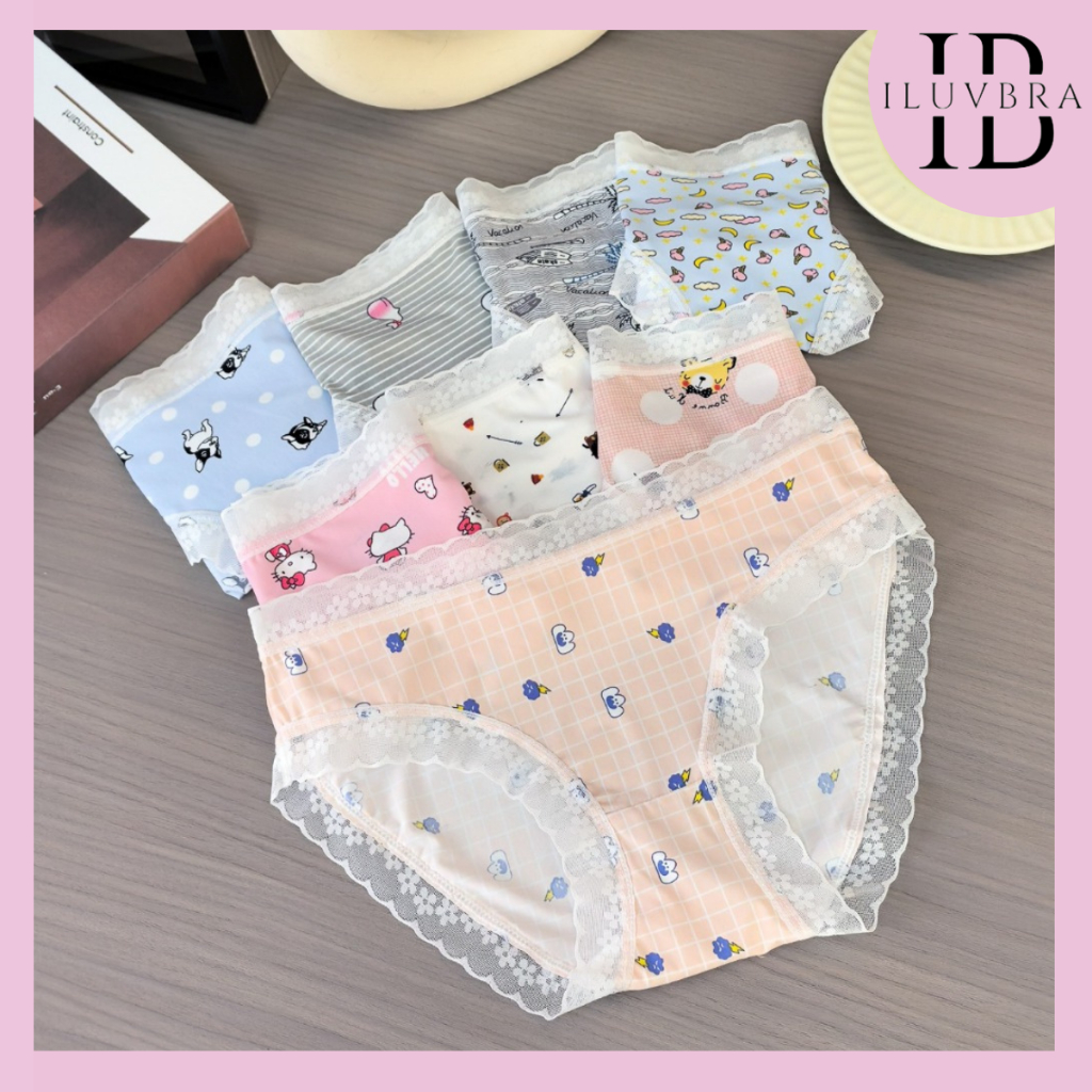 CUCI GUDANG CD1948 Celana Dalam Seamless Anak Renda Motif Imut Lucu CD Fashion Korea Wanita